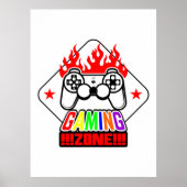 Gamer Gift Gaming Zone Poster (Voorkant)