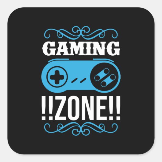 Gamer Gift Gaming Zone Vierkante Sticker (Voorkant)