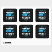 Gamer Gift Gaming Zone Vierkante Sticker (Vel)