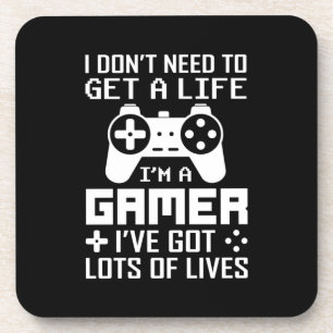Gamer Gift Ik ben een gamer die ik veel levens heb Bier Onderzetter