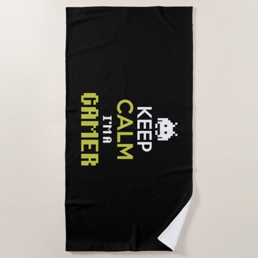 Gamer Gift Keep Calm I Am A Gamer Strandlaken (Voorkant)