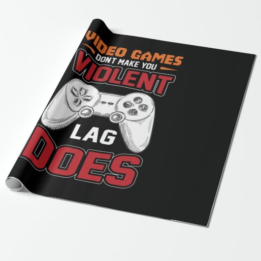 Gamer Gift Video Games Lag doet het Cadeaupapier (Uitgerold)