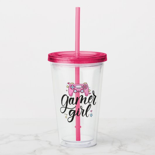 Gamer Girl Acryl Drinkbeker (Voorkant)