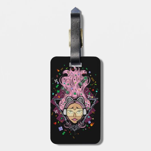 Gamer Girl Bagagelabel (Achterkant verticaal)