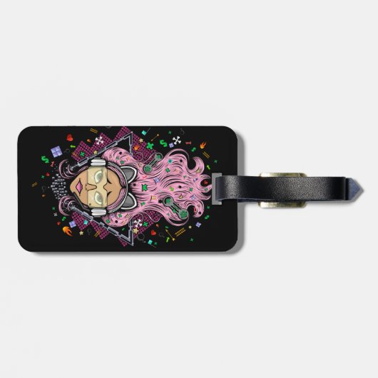 Gamer Girl Bagagelabel (Achterkant horizontaal)