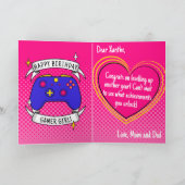 Gamer Girl Blue Controller Verjaardag Kaart (Binnen)