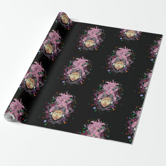 Gamer Girl Cadeaupapier (Uitgerold)