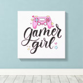Gamer Girl Canvas Afdruk (Insitu (Houten vloer))