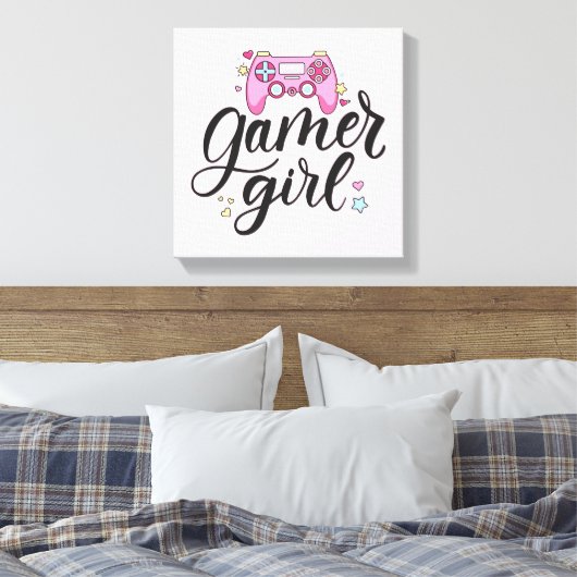 Gamer Girl Canvas Afdruk (Insitu (Slaapkamer))