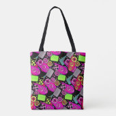 Gamer Girl Controller Paint Kleurrijk Plezier Tote Bag (Achterkant)