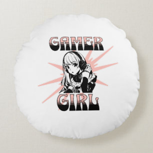 Gamer Girl   Gamen Rond Kussen