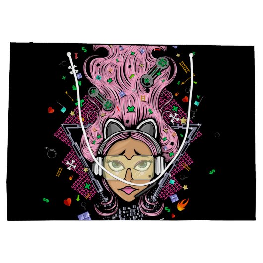 Gamer Girl Groot Cadeauzakje (Achterkant)