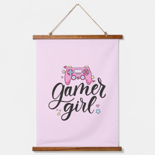 Gamer Girl Hangend Wandkleed (Voorkant)