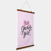 Gamer Girl Hangend Wandkleed (Gebogen)