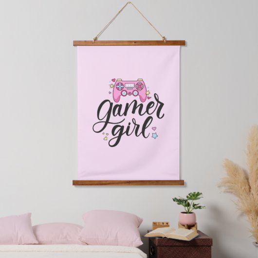 Gamer Girl Hangend Wandkleed (Slaapkamer)
