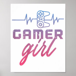 Gamer Girl Heartbeat-game Poster