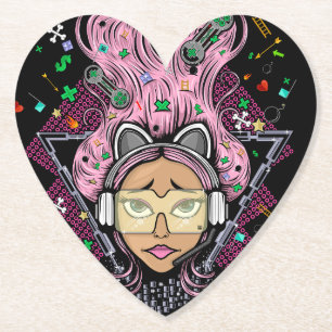 Gamer Girl Kartonnen Onderzetters