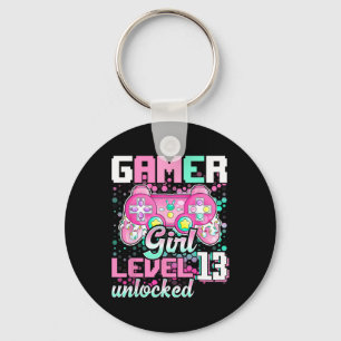 Gamer Girl Level 13 Freigeschakeld Videospel 13e V Sleutelhanger