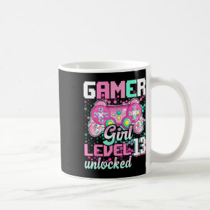 Gamer Girl Level 13 Unlocked Video Game 13th Birth Koffiemok
