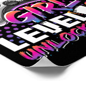 Gamer Girl Level 13 Unlocked Video Game 13th Birth Poster (Hoek)