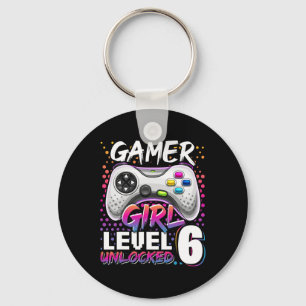 Gamer Girl Level 6 Unlocked Video Game 6th Birthda Sleutelhanger