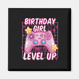 Gamer Girl Level ontgrendeld videogame verjaardags Magneet