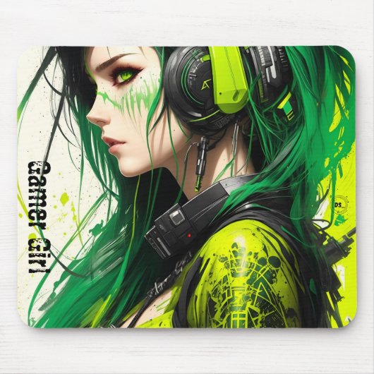 Gamer Girl Mousepad Muismat (Voorkant)