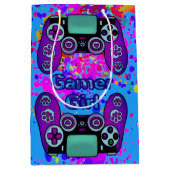 Gamer Girl Party Verjaardag  Paint Splash Medium Cadeauzakje (Voorkant)