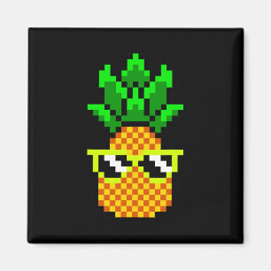 Gamer Girl Pineapple Sungles Retro 8-bit Video Gam Magneet