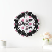 Gamer Girl Pink en Black Grote Klok (Huis)