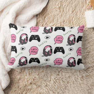 Gamer Girl Pink en Black Kussen