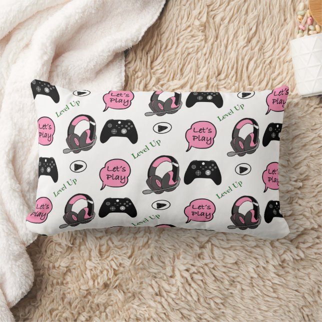 Gamer Girl Pink en Black Kussen (Deken)