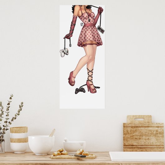 Gamer Girl Poster (Keuken)
