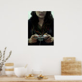Gamer Girl (poster/afdruk) Poster (Keuken)