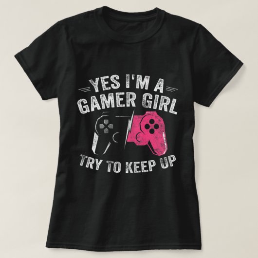 Gamer Girl Power Design for Video Game Lovers T-shirt (Design voorkant)