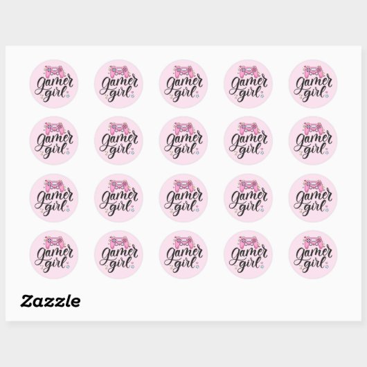 Gamer Girl Ronde Sticker (Vel)