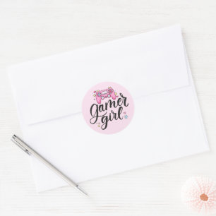 Gamer Girl Ronde Sticker