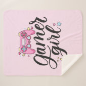 Gamer Girl Sherpa Deken (Voorkant (horizontaal))