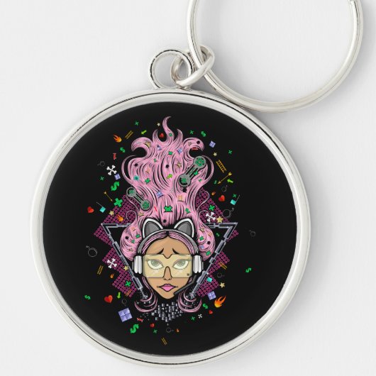 Gamer Girl Sleutelhanger (Voorkant)