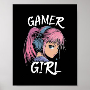 Gamer Girl T-shirt voor meisjes tieners vrouwen vi Poster