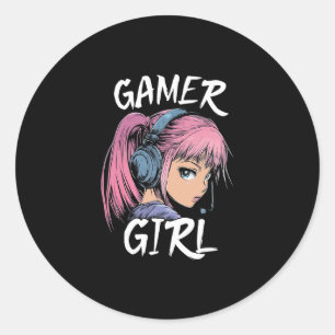 Gamer Girl T-shirt voor meisjes tieners vrouwen vi Ronde Sticker