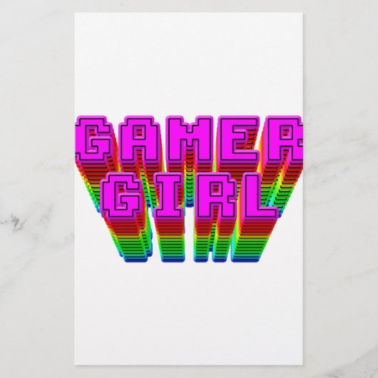 Gamer Girl-tekst Briefpapier (Voorkant)