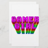 Gamer Girl-tekst Briefpapier (Voorkant / Achterkant)