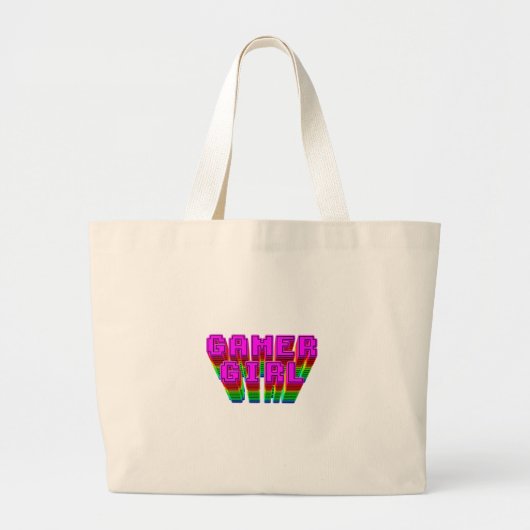 Gamer Girl-tekst Grote Tote Bag (Voorkant)