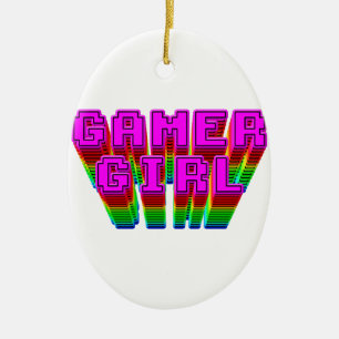 Gamer Girl-tekst Keramisch Ornament