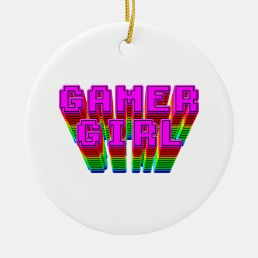 Gamer Girl-tekst Keramisch Ornament (Voorkant)