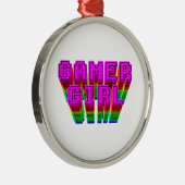 Gamer Girl-tekst Metalen Ornament (Rechts)