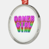 Gamer Girl-tekst Metalen Ornament (Links)