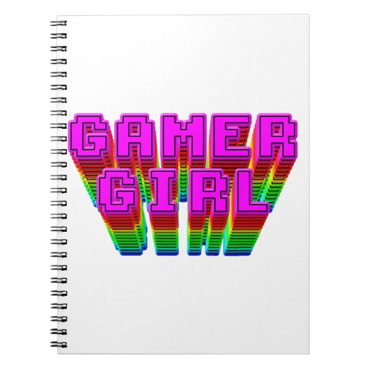 Gamer Girl-tekst Notitieboek (Voorkant)