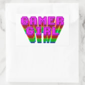 Gamer Girl-tekst Rechthoekige Sticker (Tas)